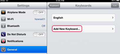 iOS Add New Keyboard